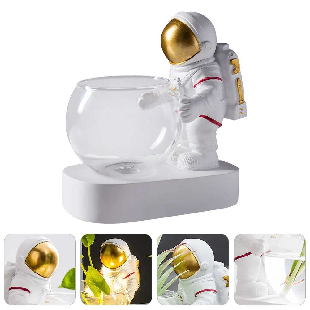 

Vase Glass Planter Astronautdecor Lamp Flower Vases Hydroponic Pots Desktop Night Desk Lightspacemancylinder Container Air