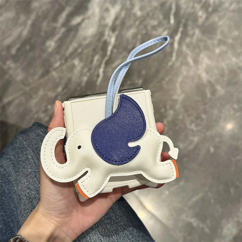 Чехол для телефона с милыми кошачьими ушками и моделью слона Samsung Galaxy Z Flip 6 5 4 3