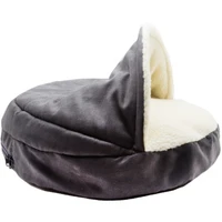 pet accessories original fluffy shag round fur small pet cat cozy cuddler calming luxury pet beds donut dog bed