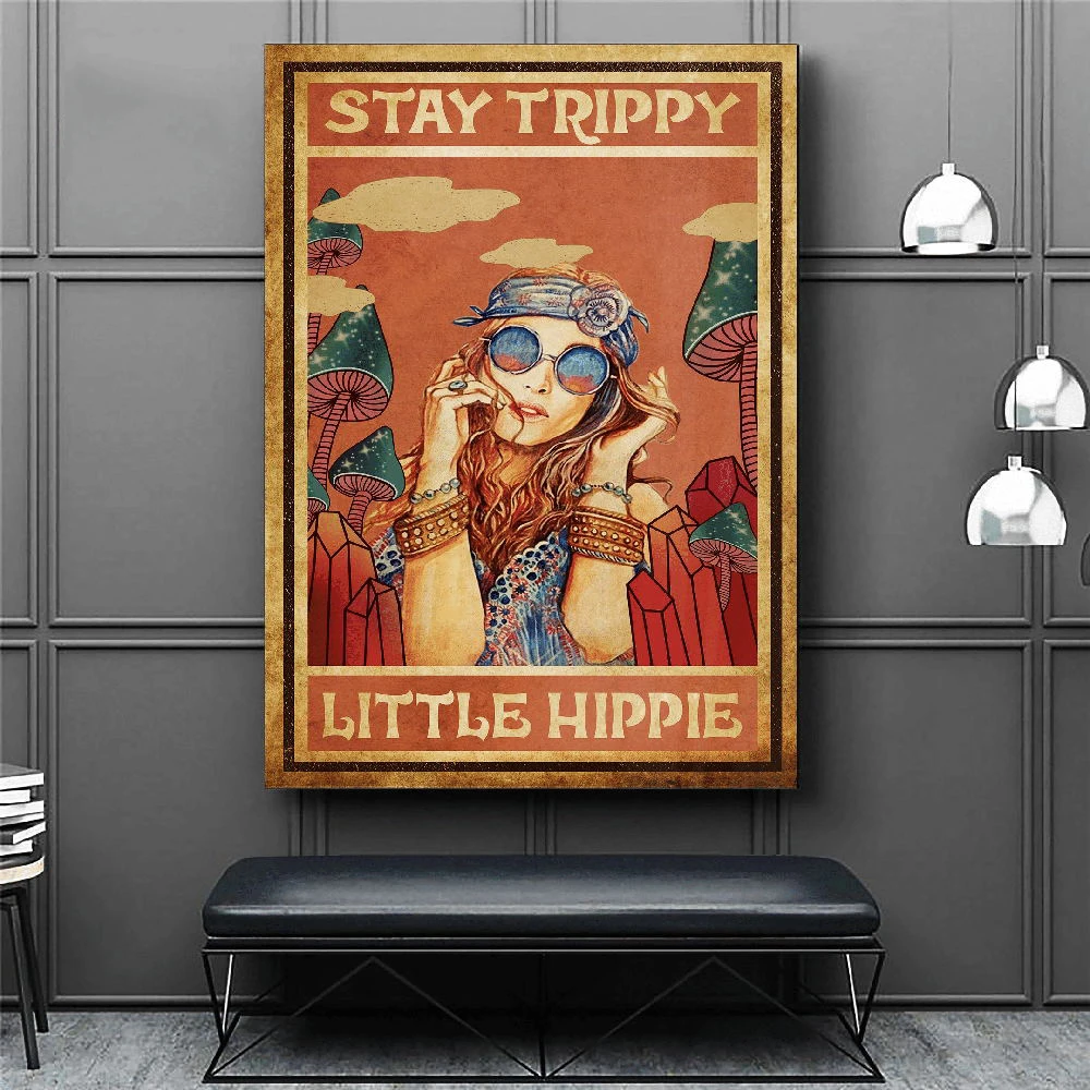 Плакат-плакат для медвежат и девушек в стиле Триппи холст с принтом комната йоги