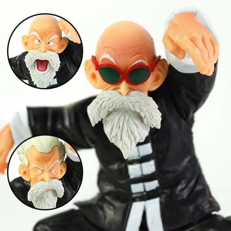 

Anime Dragon Ball Z Master Roshi Kame Sennin Action Figure 3 Heads Replaceable Goku Pvc Collection Cute Model Kids Toys Gifts