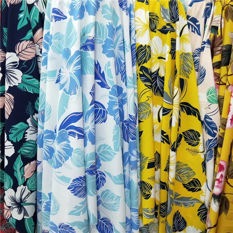 

Large Leaf Flower Printing Impermeable Cloth Shirt Skirt Dress Clothing Fabric Soft Plant Flower