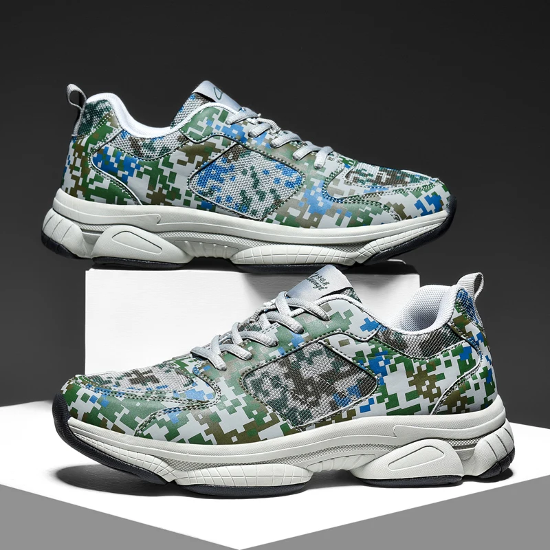 

Кроссовки камуфляжные для мужчин и женщин, уличные дорожные тренировочные кеды, обувь для пеших прогулок, поездок на открытом воздухе, похо...