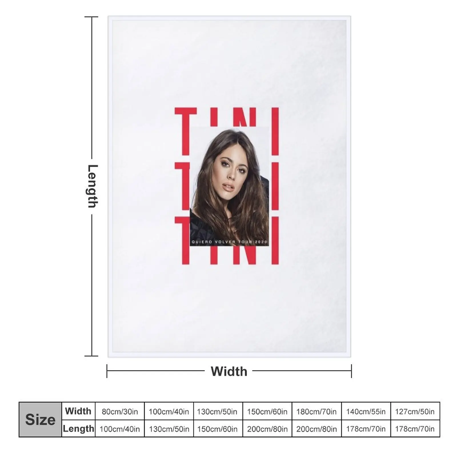 Роскошное утолщенное аниме одеяло Tini - Quiero снова Tour Merch