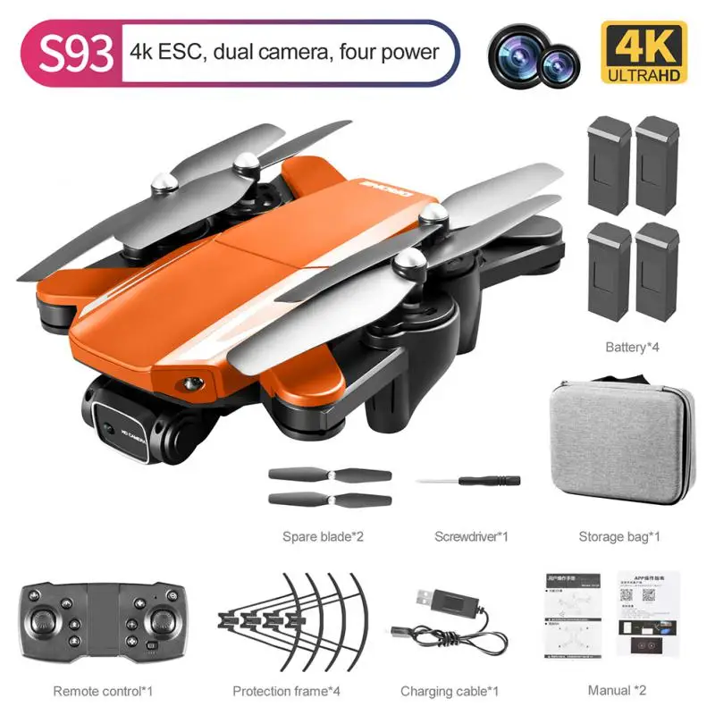 

4K HD Camera Flight Quadcopter WiFi Electric Adjust Folded Professional Drones Intelligent Hover RC Airplanes Remote Control Toy