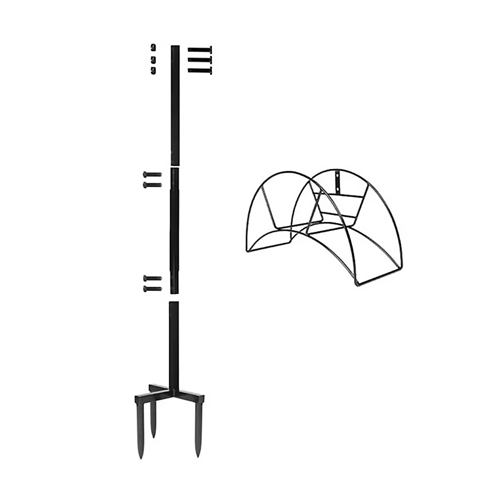 Hose Hanger Water Holder Garden Rack Pipe Stand Reel Metal Freestanding Wall Storage Organizer Yard Mount Decorative Hook Sturdy |