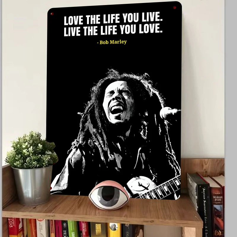 Фото Боб Марли Цитата Металлическая Настенная Искусство Love The Life You Live Регги Музыка Легенда Декор Для Дома Бар Офис №2