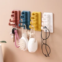 rotating adhesive hook creative nordic adhesive hook bathroom kitchen wall hole free hanger key bag clothes hook home organizer