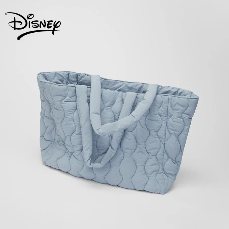 Disney New Sky Blue Mickey Mouse Print Children's Handheld Women's Shoulder Bag Shopping Bag for Fashion Girls