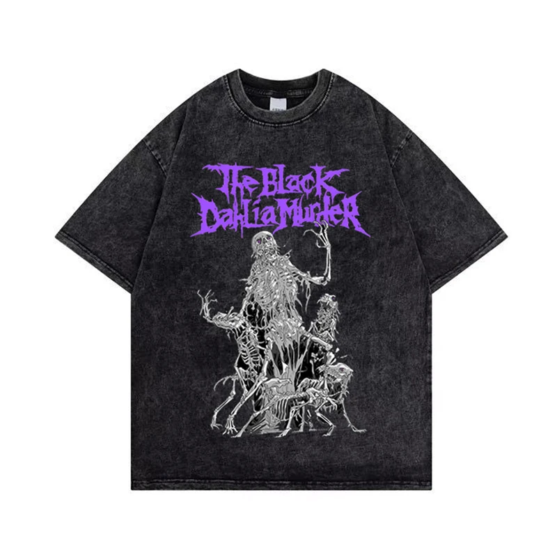 

Промытая футболка для мужчин Y2k, волшебный гранж, готический череп, футболки Unsixe с коротким рукавом, футболка в стиле хип-хоп, хлопковые футб...