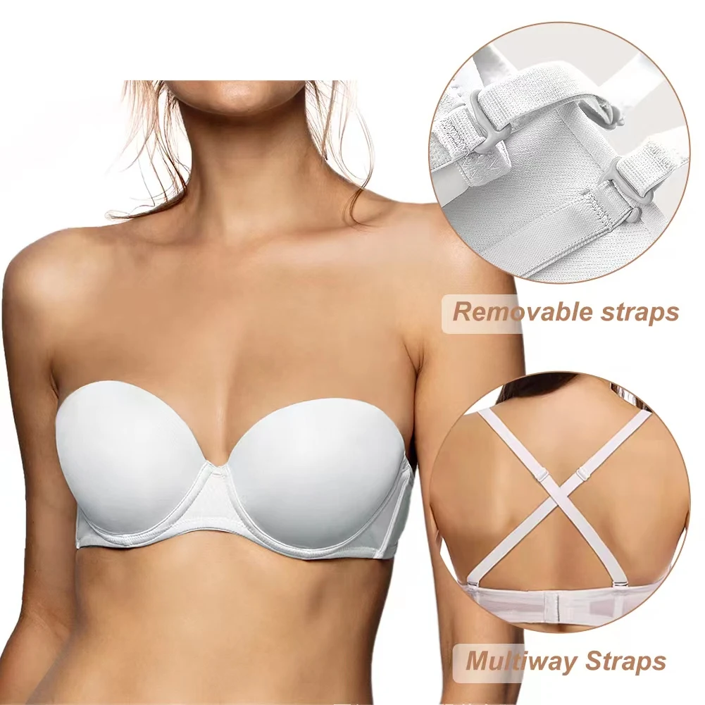 

Ladies Invisible Bra Strapless Bra 1/2 Cup One Piece Lingerie Sexy Lingerie Push Up Party Wedding Bra