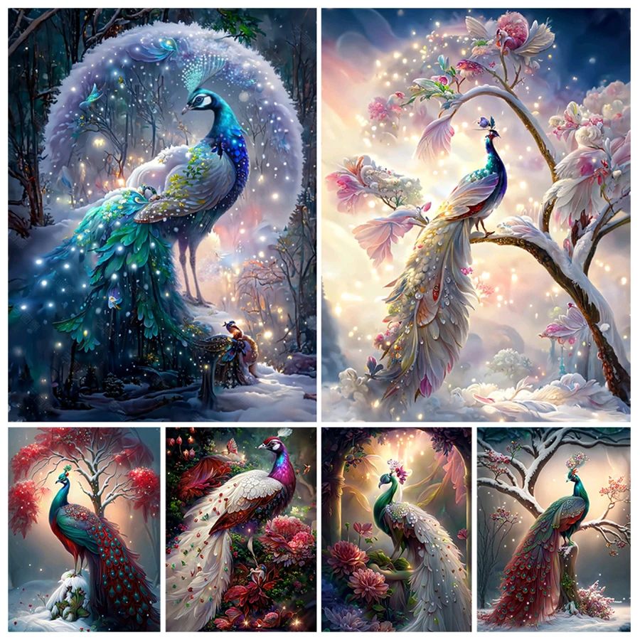 

Fantasy Peacock Flowers Landscape 5d Diamond Painting Full Diamond Embroidery New 2023 DIY Cross Stitch Rhinestone Art Decor