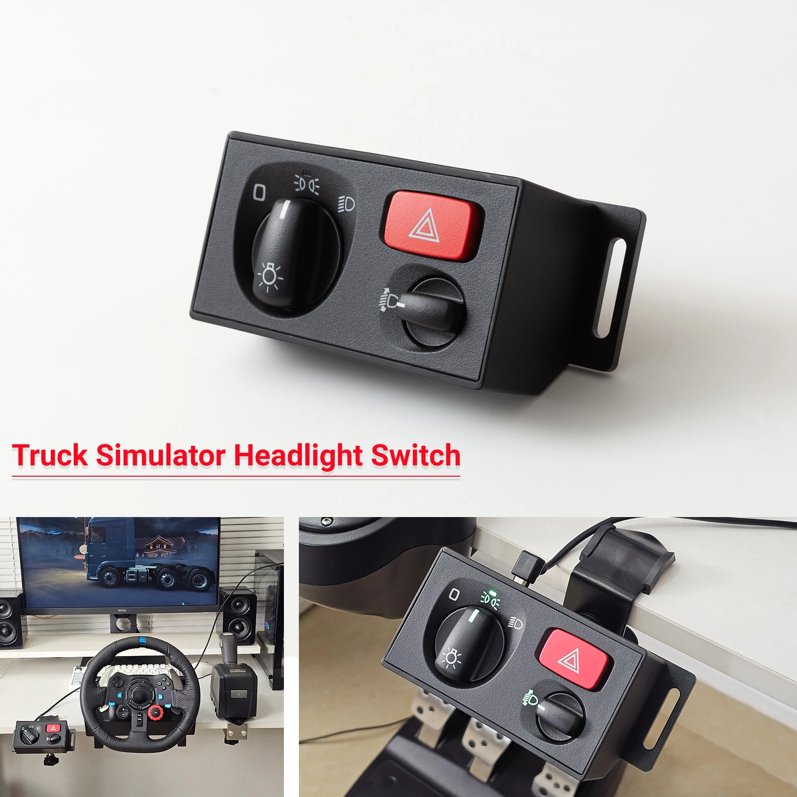 Фото USB-хаб для управления фарами ПК для ATS, ETS2, CTS, Euro Truck Simulator 2, совместимый с Logitech G29, G27, G923, Thrustmaster T300RS/GT, PXN, MOZA R3 №1