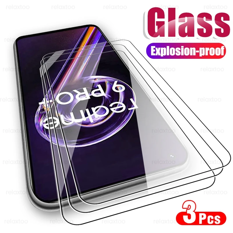 3pcs protective glass for realme 9 pro plus 5g screen protector realmy realm realmi 9i 9 pro+ realme9i tempered glass film cover