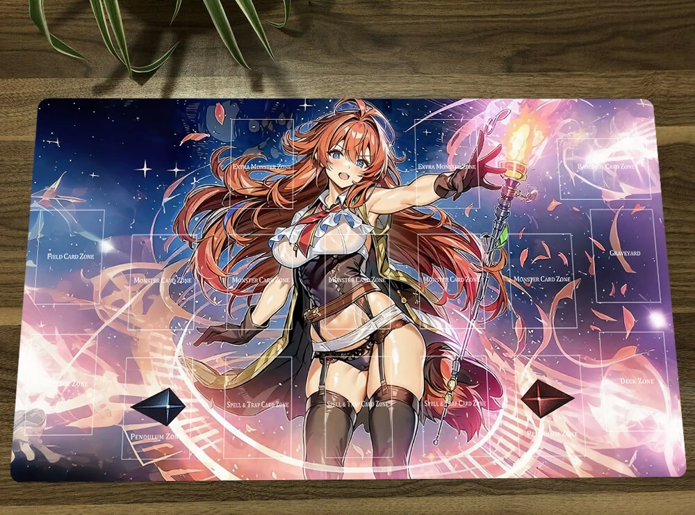 

YuGiOh Hiita the Fire Charmer TCG геймпад игровой коврик для торговых карт Настольный игровой коврик настольный игровой коврик для мыши бесплатная сумка