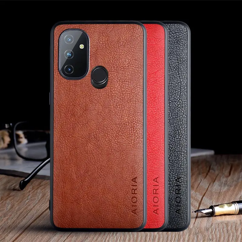 

Case for Oneplus Nord N100 funda luxury Vintage Leather skin coque with TPU + PC hard cover for oneplus nord n100 case capa