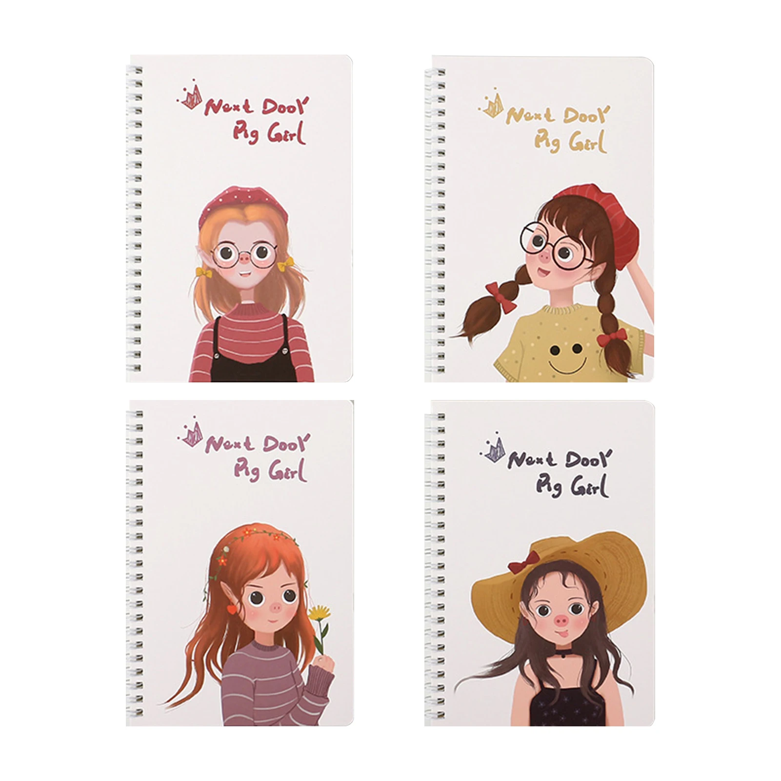

4pcs/set Gift Lined Dairy Students School Travel Writing Portable Journal Notebook Cute Planner Agenda Stationery DIY Office
