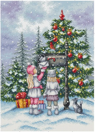 

Набор для вышивки крестиком, комплект из 14/16/18/27/28 букв в снегу, 37-47