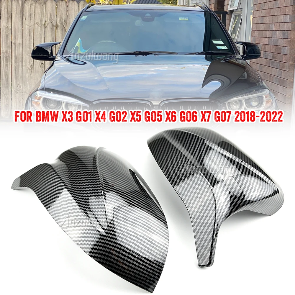 

Колпачки для боковых зеркал заднего вида автомобиля, высококачественный гудок для BMW x3 G01 x4 G02 x5 G05 2018-2022, черные аксессуары, Стильная крышка для зеркала M3
