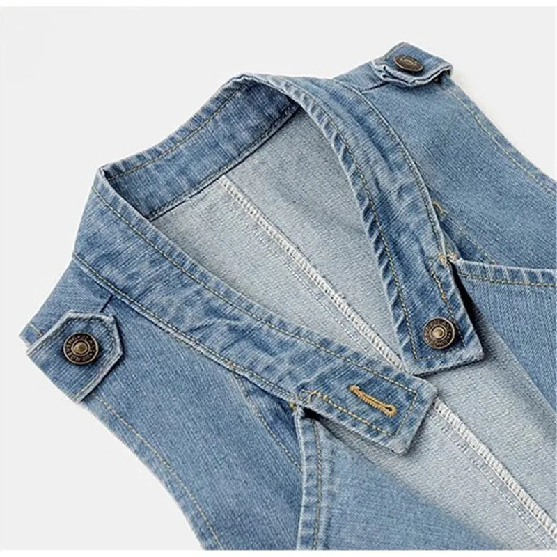 Повседневный джинсовый жилет женский весенне-осенний новый тонкий пиджак без