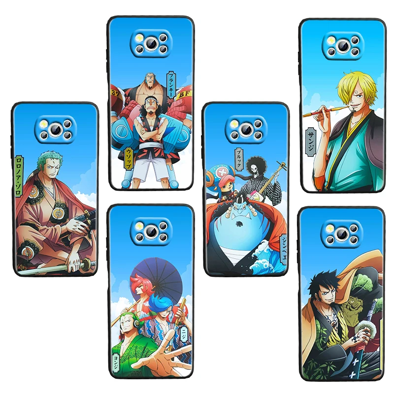 

Anime One Piece For Xiaomi Civi Mi Poco X3 NFC F3 GT M4 M3 M2 X2 F2 Pro C3 F1 Silicone Shell Capa Black Cover Funda Phone Case