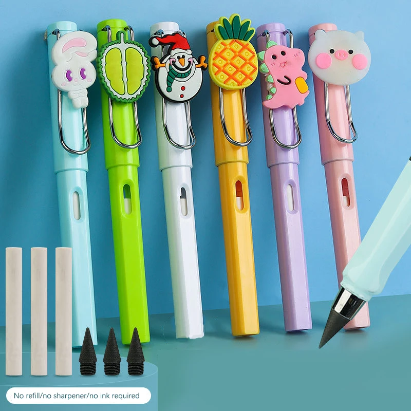 

1PC/10PCS Inkless Pencil Free Cut Can Erase Student Pencil Integrated Graphite Pen Head Positive Posture Student Pencil