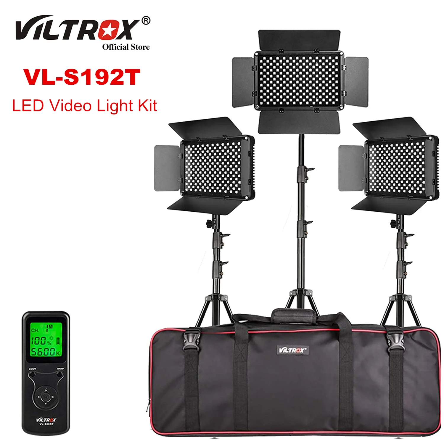 

Viltrox VL-S192T LED Video Light Panel Camera Photo Studio Light Bi-color Dimmable Wireless Remote Lighting with Light Stand