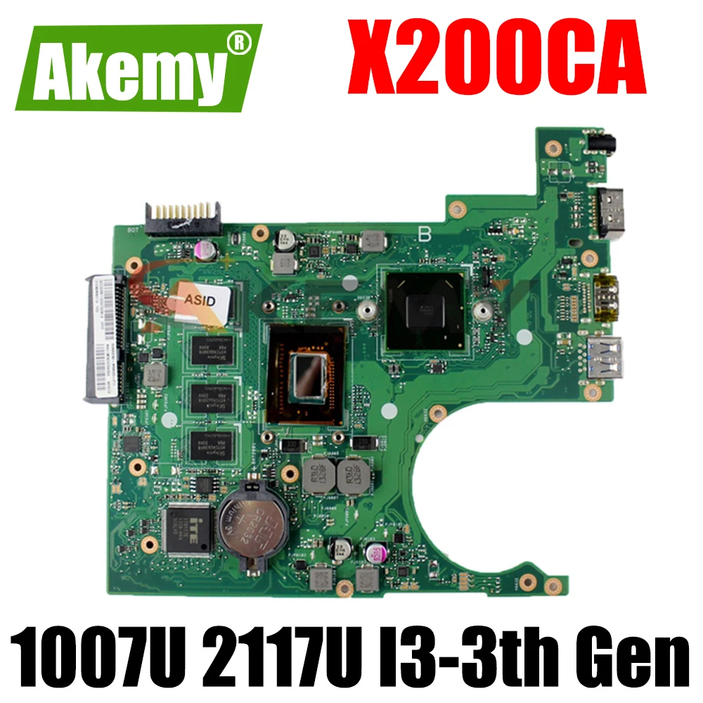 

X200CA Laptop Motherboard 1007U 2117U I3-3th Gen CPU 2GB 4GB RAMFor ASUS X200CA X200CAP Notebook motherboard mainboard