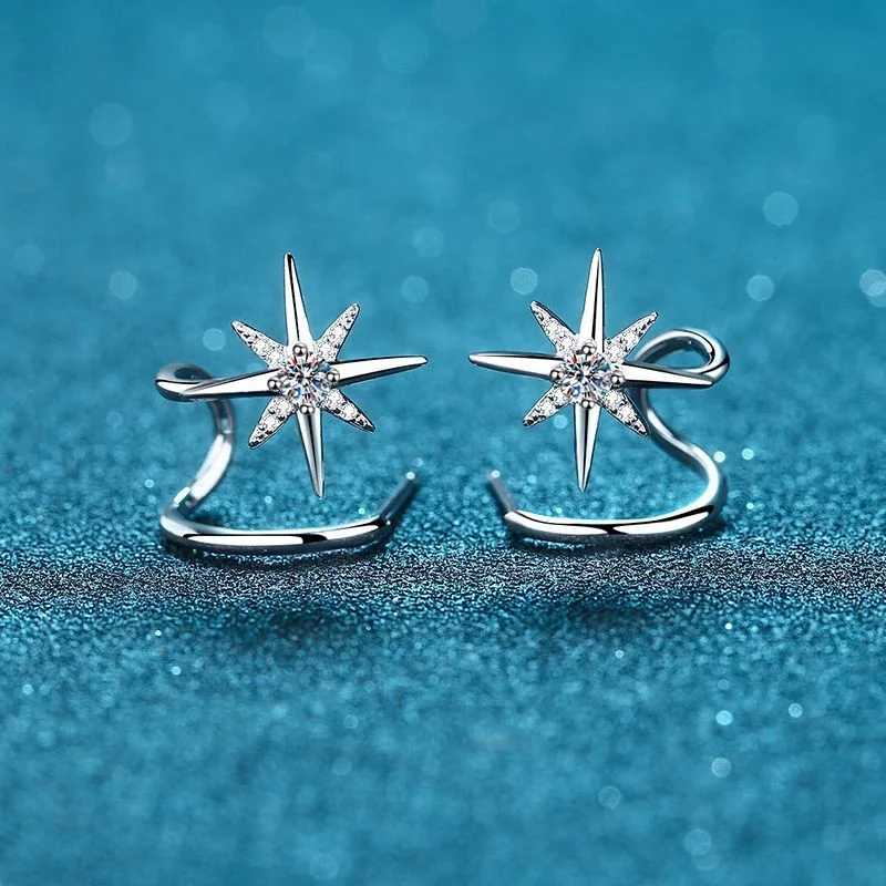 

100% реальная фотография, искусственная Снежинка, шестиконечная звезда, красная микро инкрустированная гравия, 28 точек, серьги Morsonite St