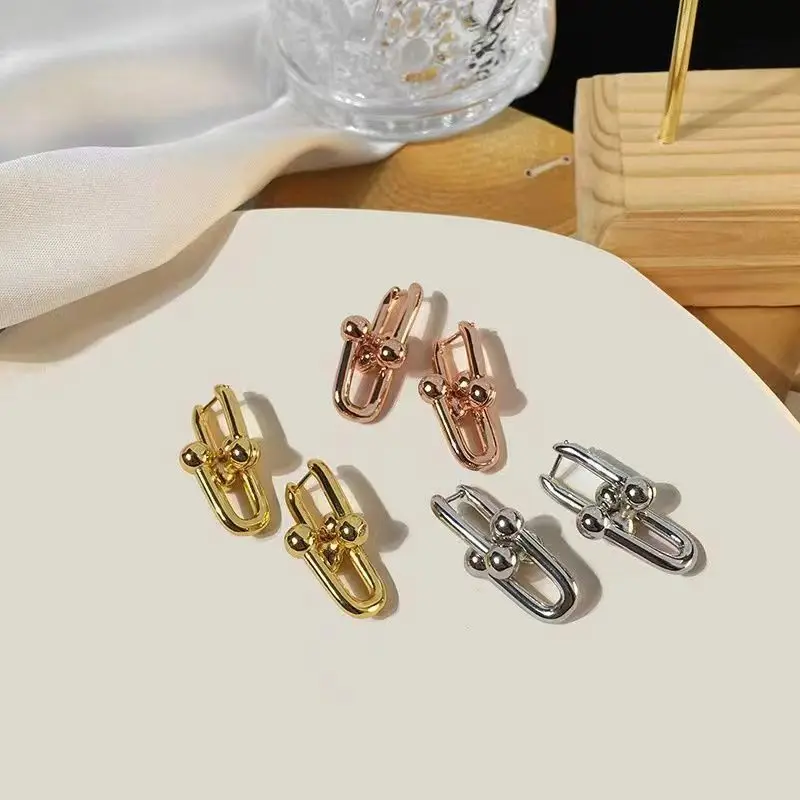 

Высококачественные модные U-образные серьги-гвоздики, дизайнерский браслет, роскошное ожерелье из серебра 925 пробы, идеи для подарка другу