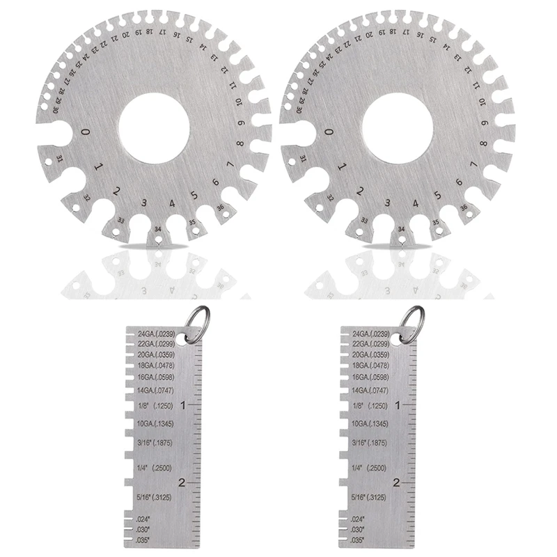 

Толщиномер для листового металла, двухсторонний круглый Измеритель для листового металла-измерительный инструмент для проволоки, прибор для сварки толщиномер