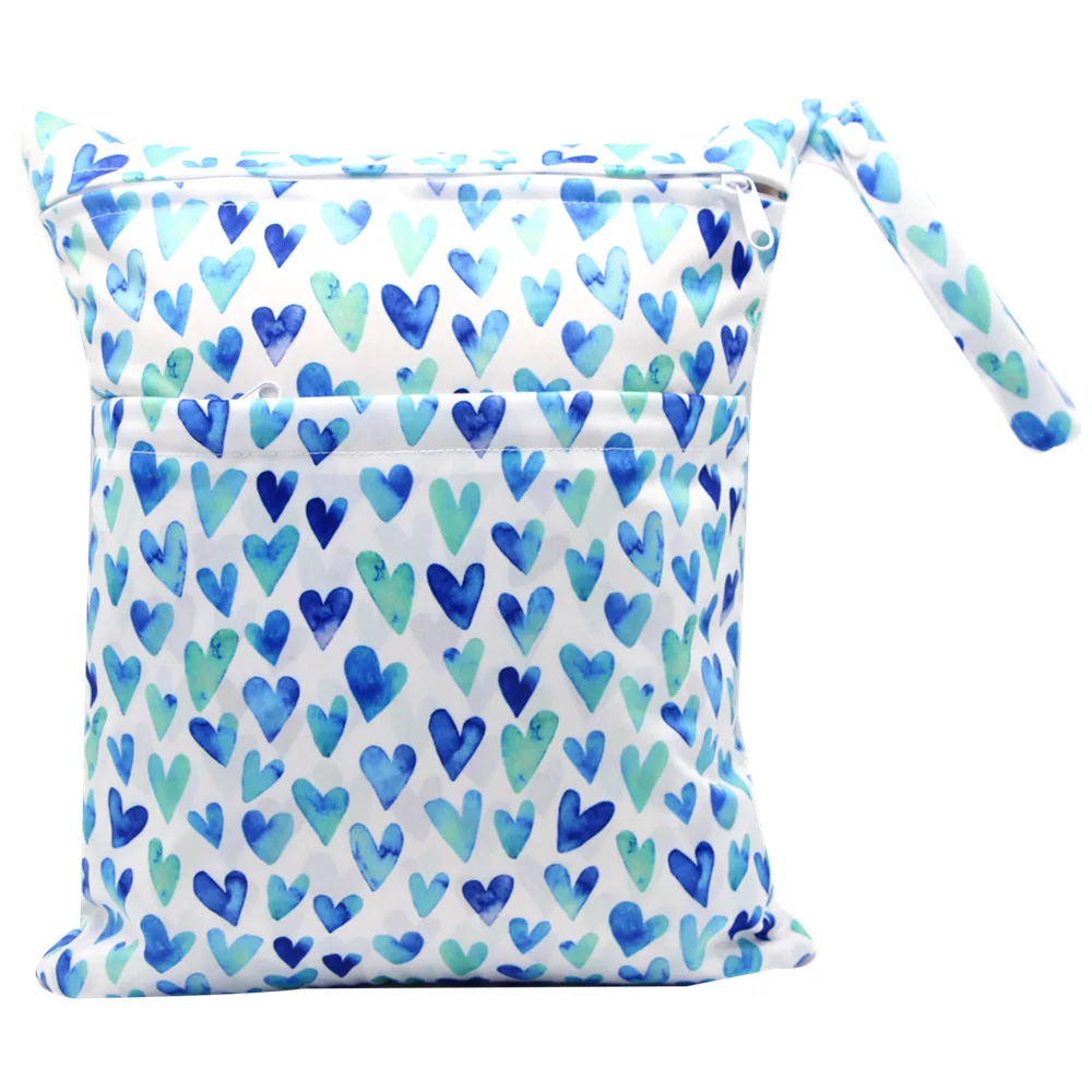 Mommy Diaper Bags 30*36cm Double Zipper Baby Reusable Cloth Nappy Waterproof Wet Bag for Infant Portable Travel Stroller Pocket |