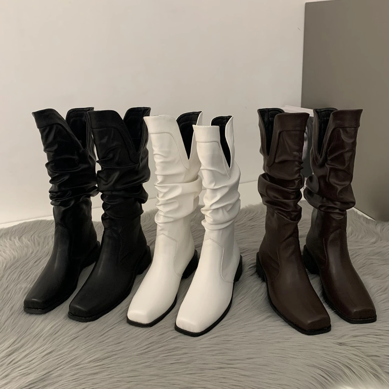

2023 New Women's Wide Calf Knee High Pull on Fall Weather Winter Boots