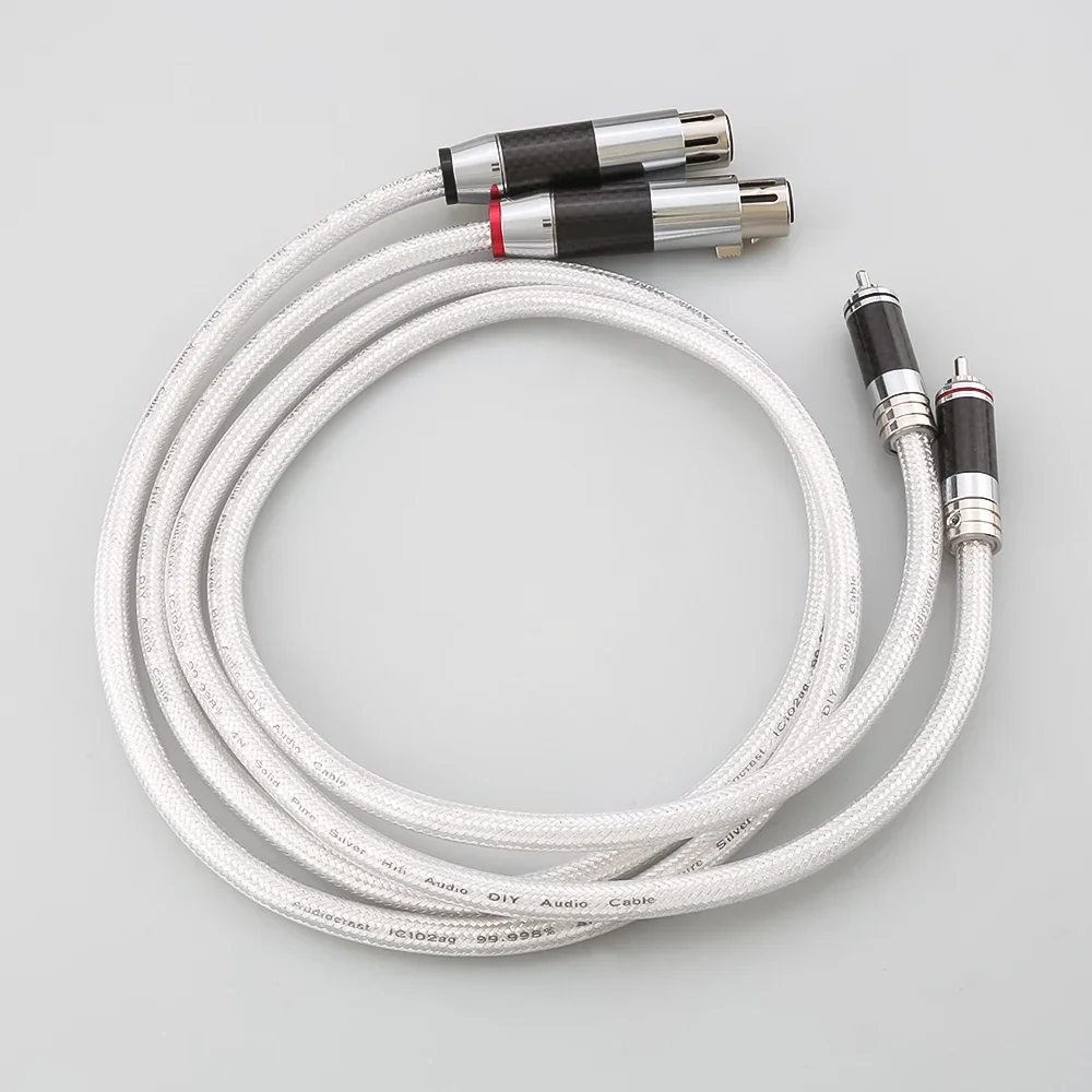 IC102AG 99 998% чистый серебряный кабель из углеродного волокна RCA к XLR Hi-Fi аудио