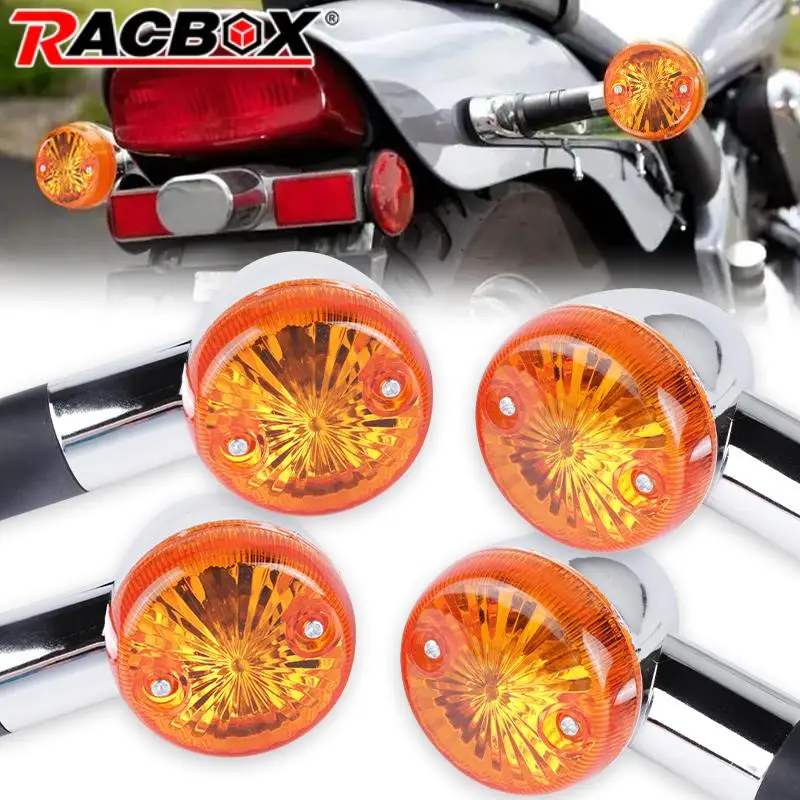 

M10 Big Motorcycle Turn Signal Lights 10mm Indicator Lamp Amber Lamp Bulb Motorbike LED Signals Lamp Unviersal Accessories 12V