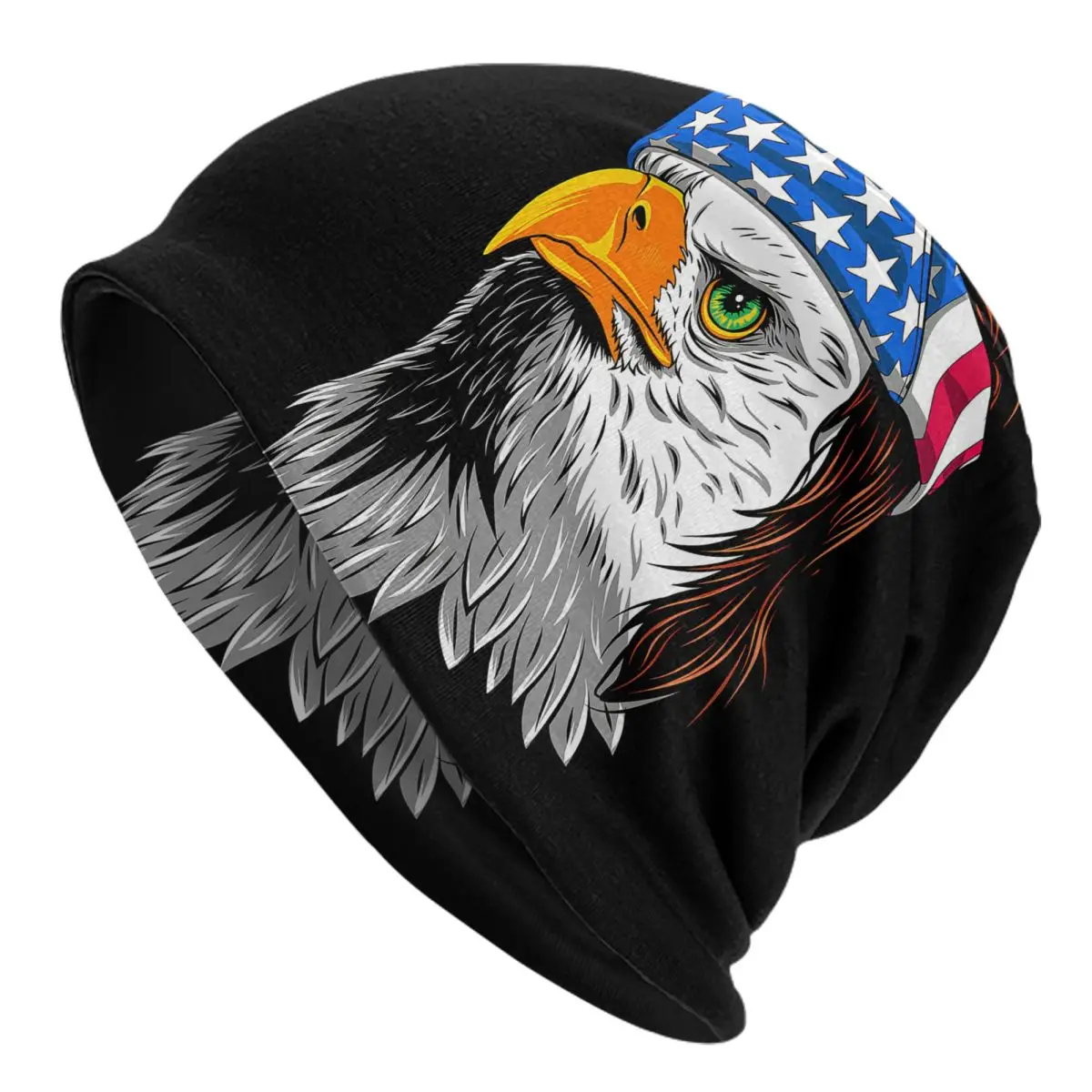 Bald Eagle Mullet - Patriotic Eagle - USA Adult Men's Women's Knit Hat Keep warm winter Funny knitted hat