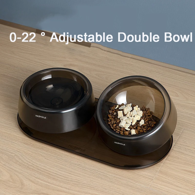 

Novel Cat Puppy Food Bowl Feeder Drinker Protect Cervical Vertebra Water Bowl Anti-rollover Translucent Candy Color Pet Supply