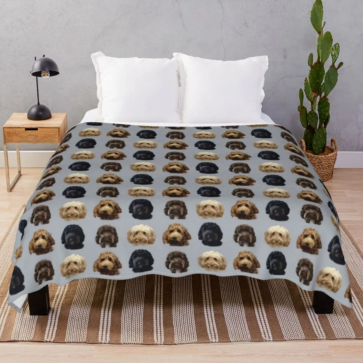 Cockapoo Dog Collection Blankets Fleece Spring/Autumn Multi-function Throw Blanket for Bed Sofa Camp Cinema