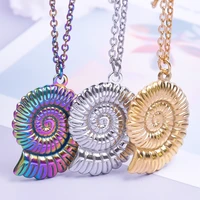ocean series conch pendant necklaces for women men accessories fashion jewelry stainless steel necklace chain neck choker collar