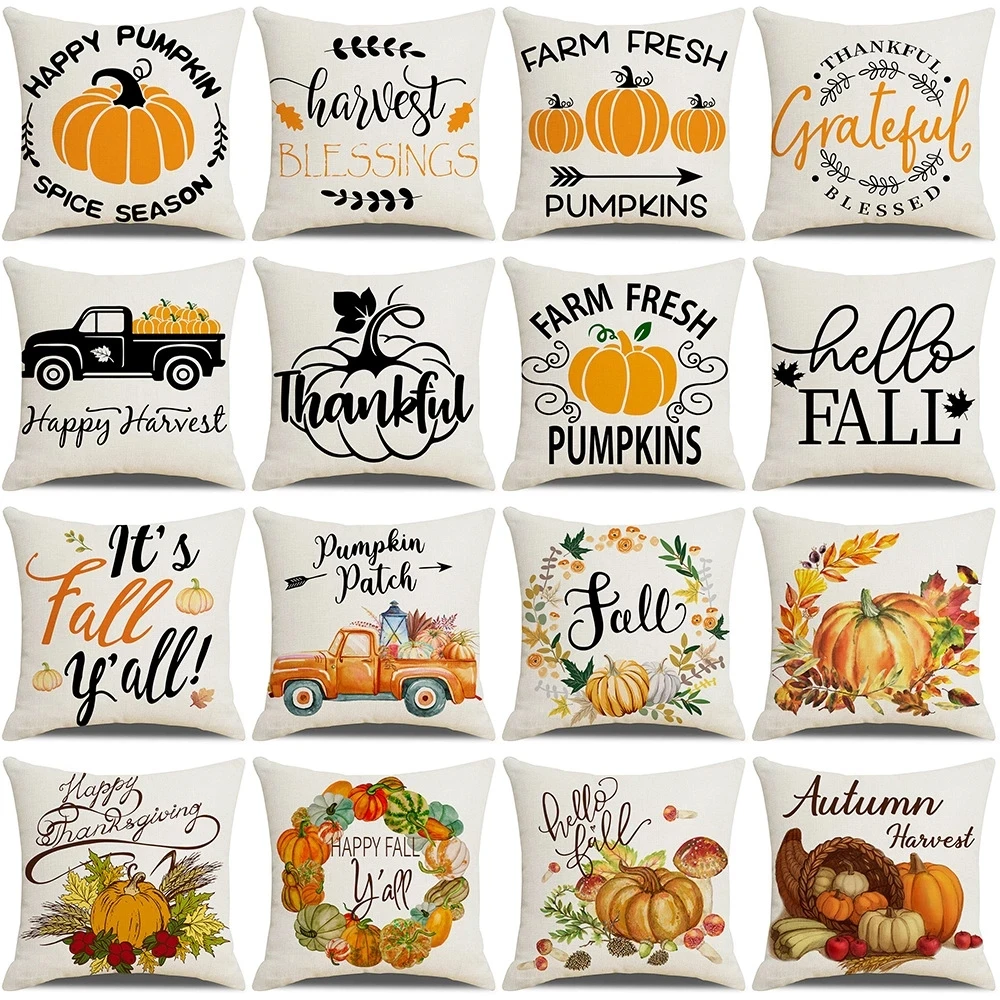 

Pumpkin Grateful pillow cover cushion cover funda cojin cojines decorativos para sofá almofadas housse de coussin クッション・カバー