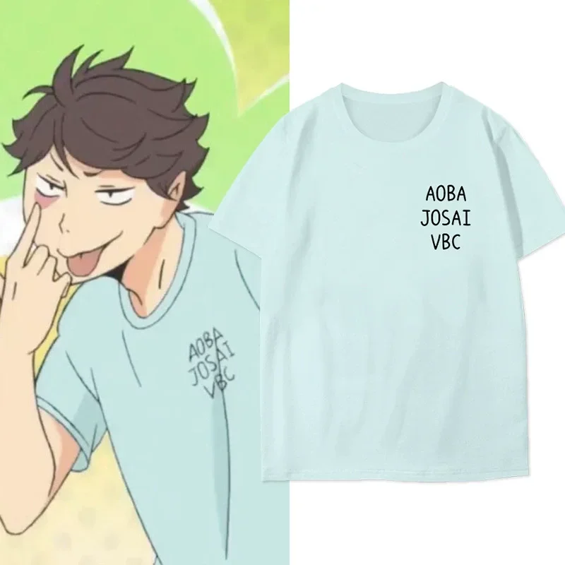 Фото Аниме Хайкю!! Футболка Aoba Josai Hinata Shoyo, костюмы для косплея Karasuno Tobio Kageyama, волейбольные топы с короткими рукавами, хлопок №3