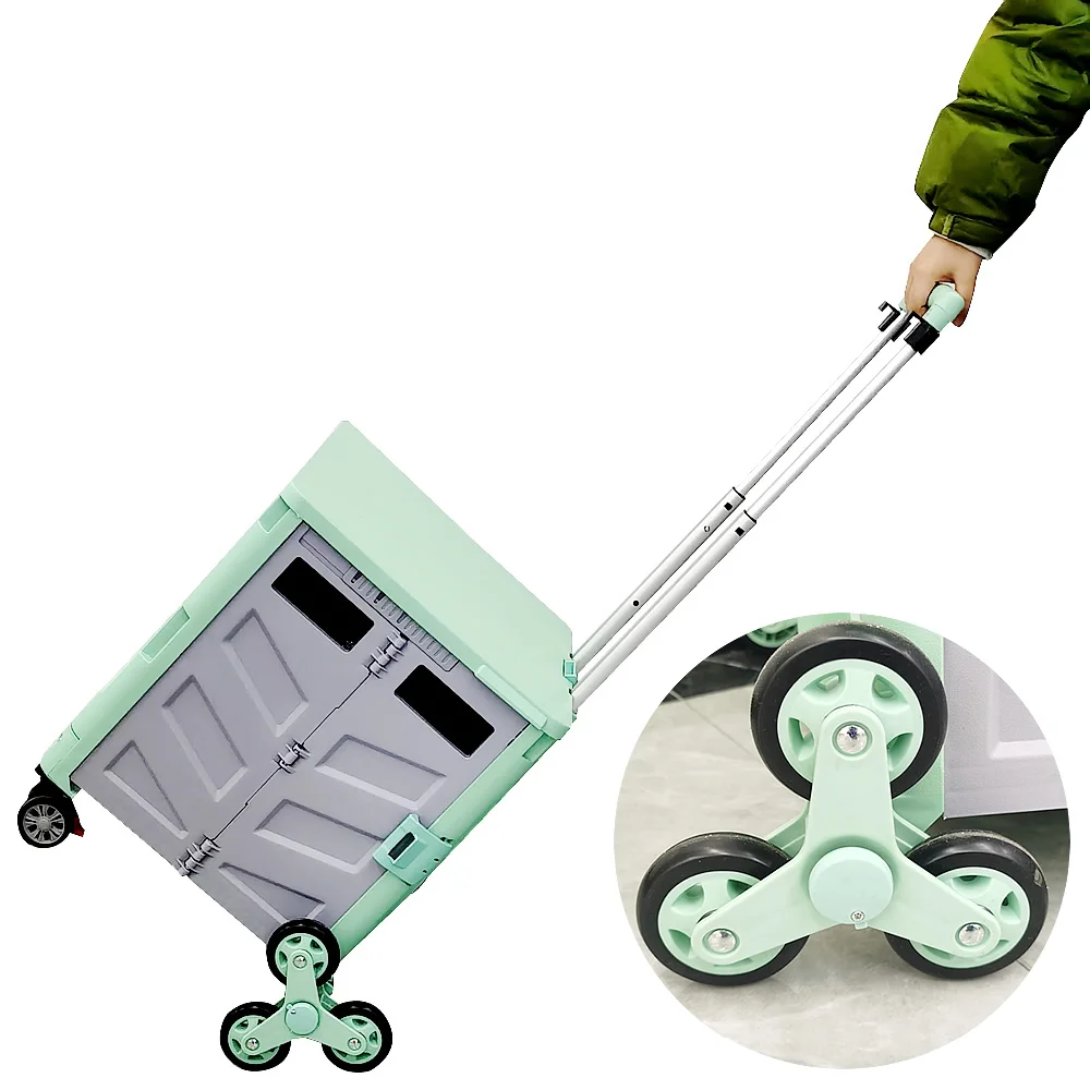 Походная тележка складная для багажа с 6 колесами легкая путешествий покупок и