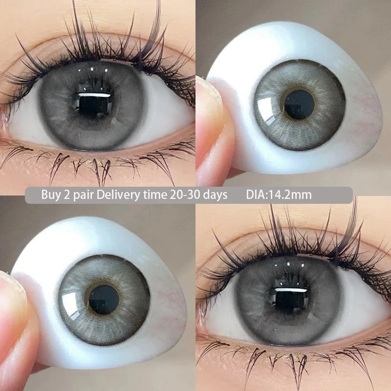 

DuoXiu 1Pair New Freshly Colour Contacts Lenses Doll Natural Eye Lenses Dark Blue Beauty Pupil Green Gray Lenses Free Shipping