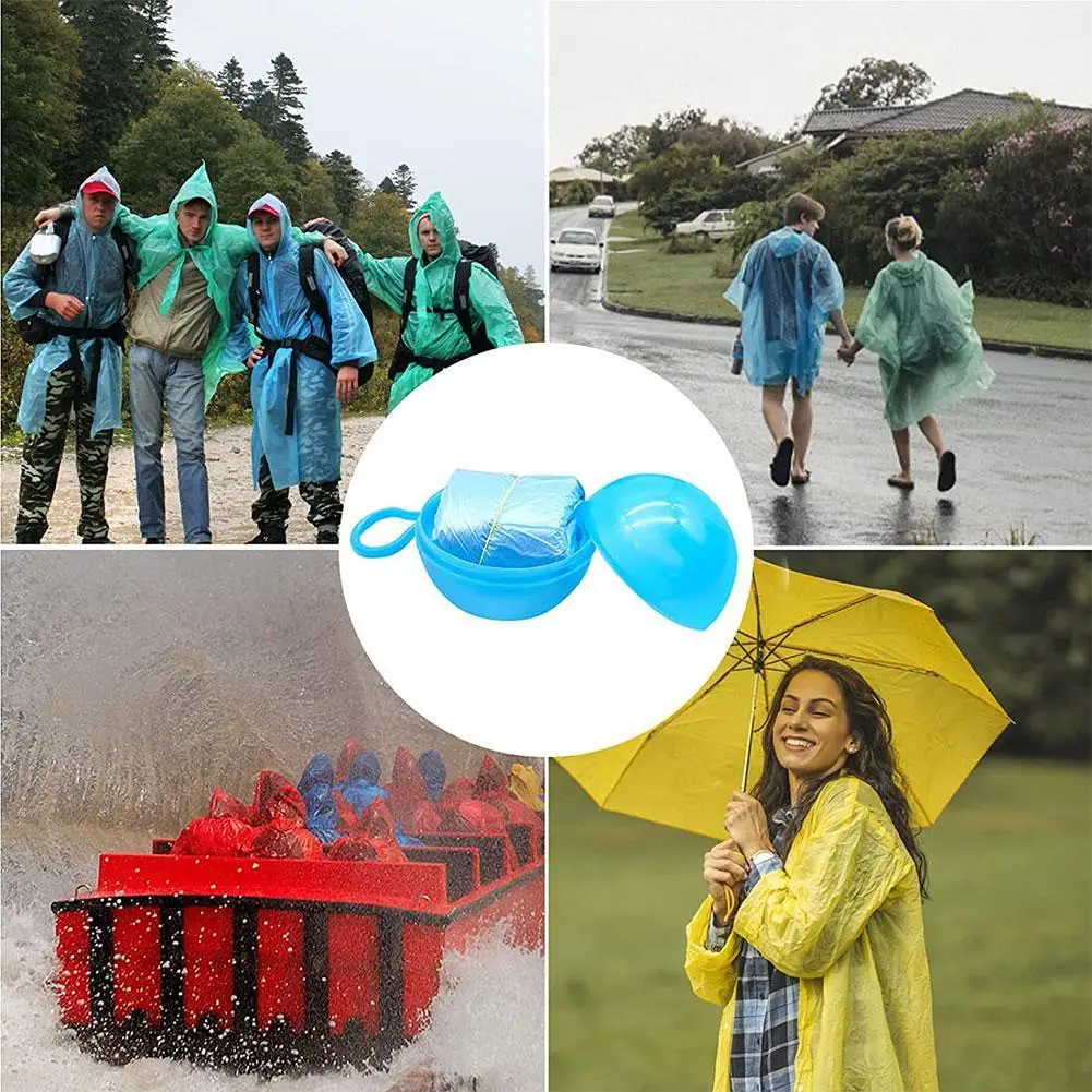 

Four Packs Of Random Color Disposable Raincoat Portable Plastic Spherical Rain Proof Long Style Rain Poncho Portable Transparent