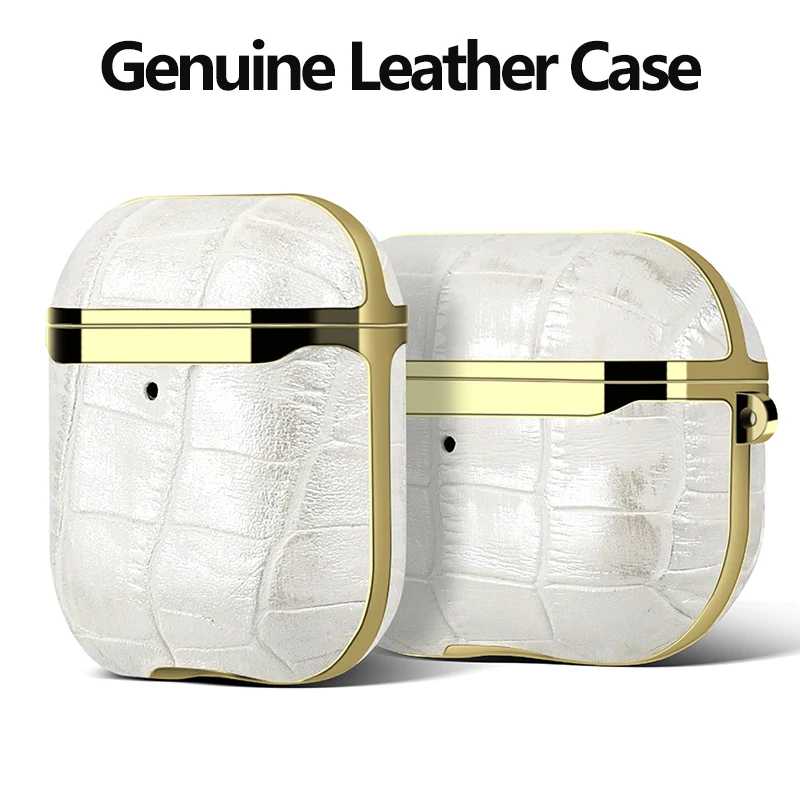 

Genuine Leather Case for AirPods Pro Luxury Real Skin Protective Cover for AirPods 1 2 Bluetooth Earphone Accessory