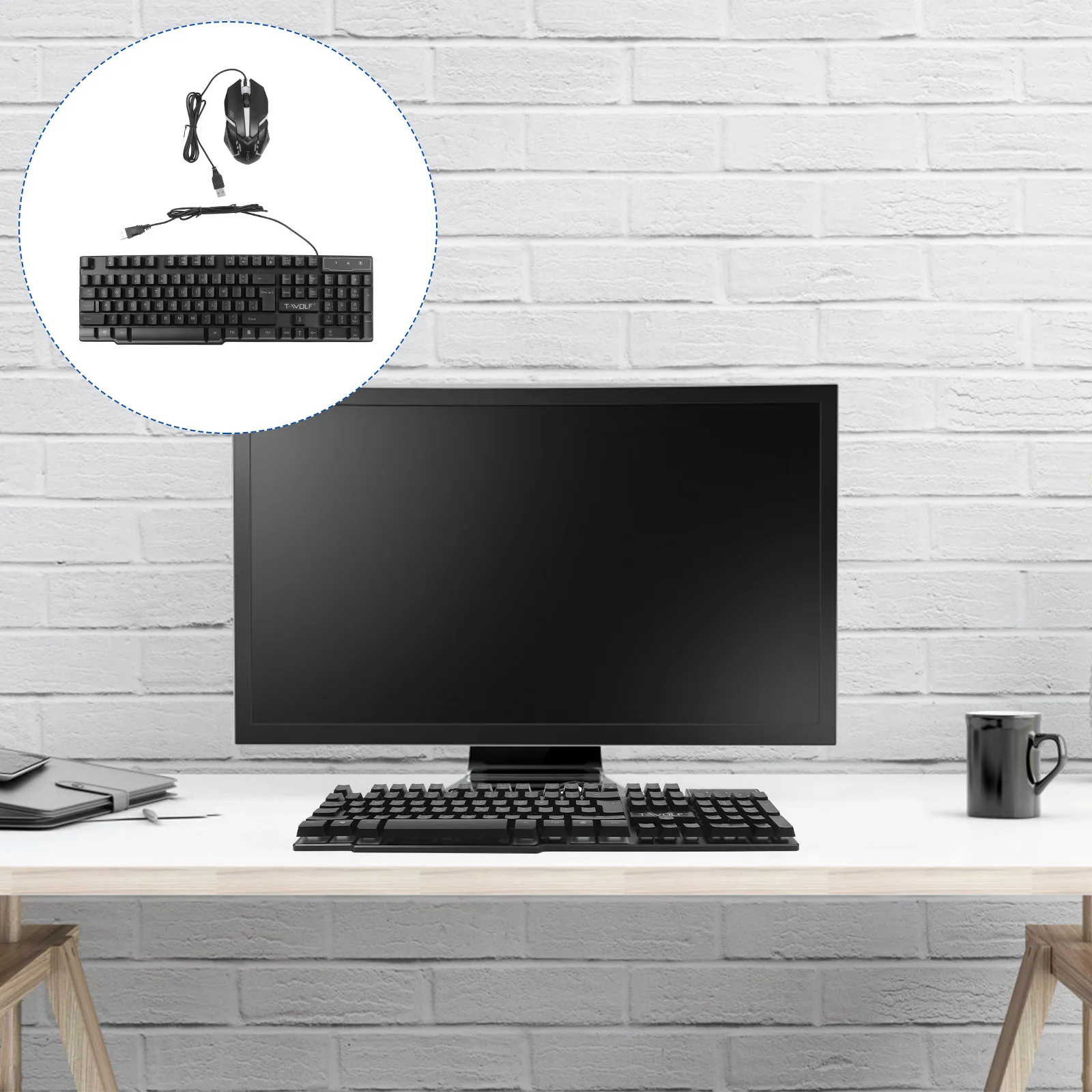 

1 Set Keyboard Combo Backlit Keyboard Desktop Computer Accessories