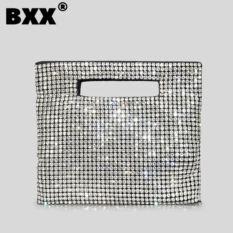 

[BXX] 2023 New Fashion Rhinestone Handbag For Women's Luxury Designer Bling Diamond Shoulder Chain Crossbody Female Bag 8P075