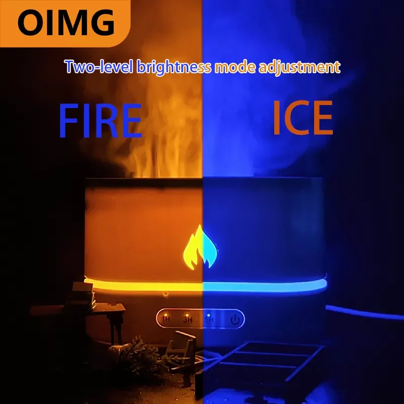 

NEW2023 Portable Air Humidifier Auto-Shut Off with Realistic Flame Mist Maker Aromatherapy Diffuser USB for Home Living Room SPA