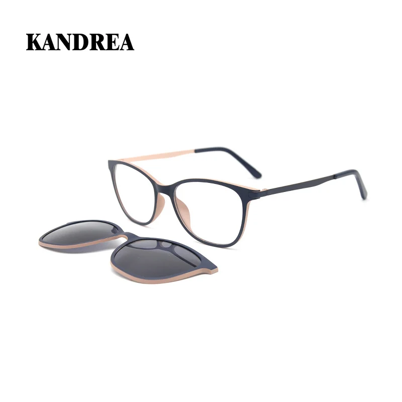

KANDREA Cateye Women Polarized Sunglasses Magnetic Clip Magnet Glasses Frame Optical Polaroid Myopia Prescription Glasses 938