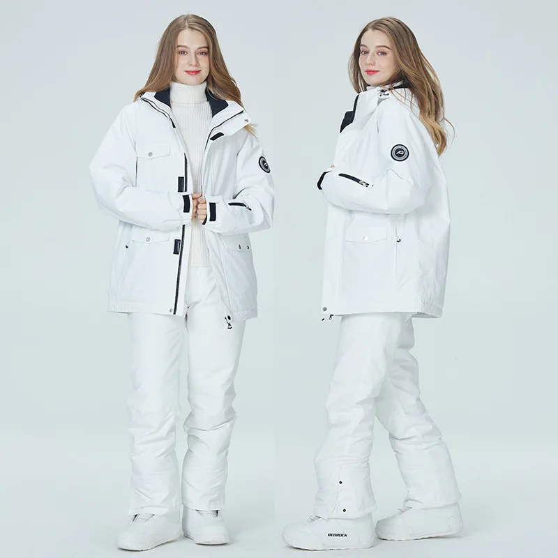 Clothing Sets Waterproof Windproof Winter Skiing Jacket Pant Female Snow Overalls